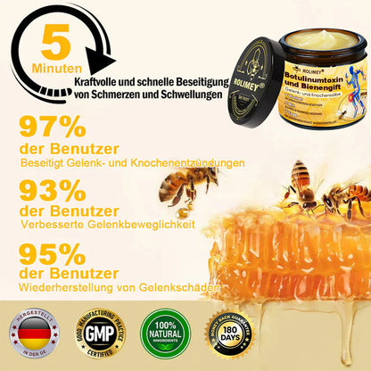 ✅ Offizieller Shop: Rolimey® Bienengift-Schmerzlinderungs Knochenheilungs Creme 👨‍⚕️(Reduzierung von Gelenkschwellungen, Schmerzen, Steifheit, Rötungen, Wärme, Muskelkater und Gelenkmüdigkeit)