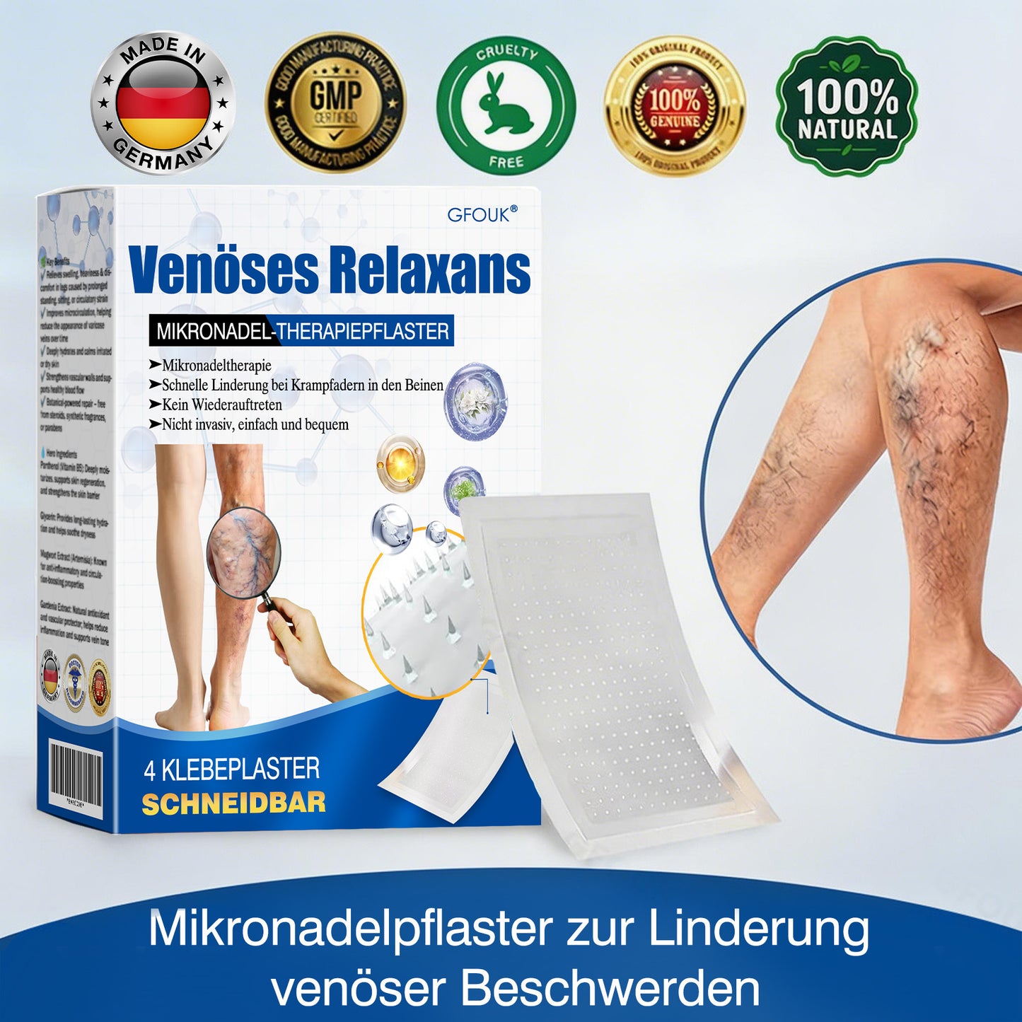 🇩🇪👨‍⚕️💥 GFOUK® VeinTarget Mikronadel-Pflaster ⚡ Sofortige Linderung, Langfristige Ergebnisse
