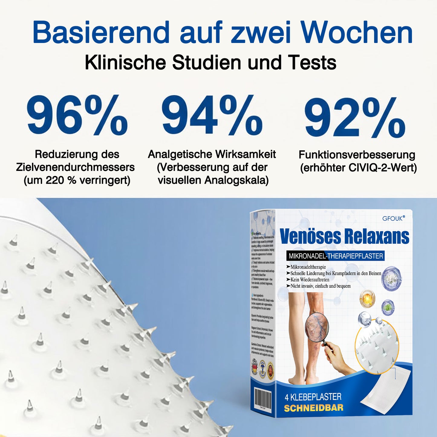 🇩🇪👨‍⚕️💥 GFOUK® VeinTarget Mikronadel-Pflaster ⚡ Sofortige Linderung, Langfristige Ergebnisse