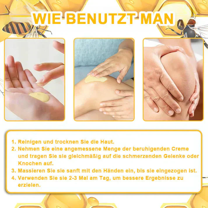 ✅ Offizieller Shop: Rolimey® Bienengift-Schmerzlinderungs Knochenheilungs Creme 👨‍⚕️(Reduzierung von Gelenkschwellungen, Schmerzen, Steifheit, Rötungen, Wärme, Muskelkater und Gelenkmüdigkeit)